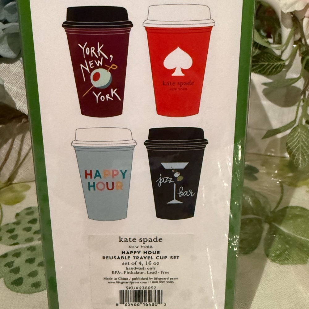 kate spade Multicolor Reusable Travel Cup Set of 4 - Picture 3 of 5